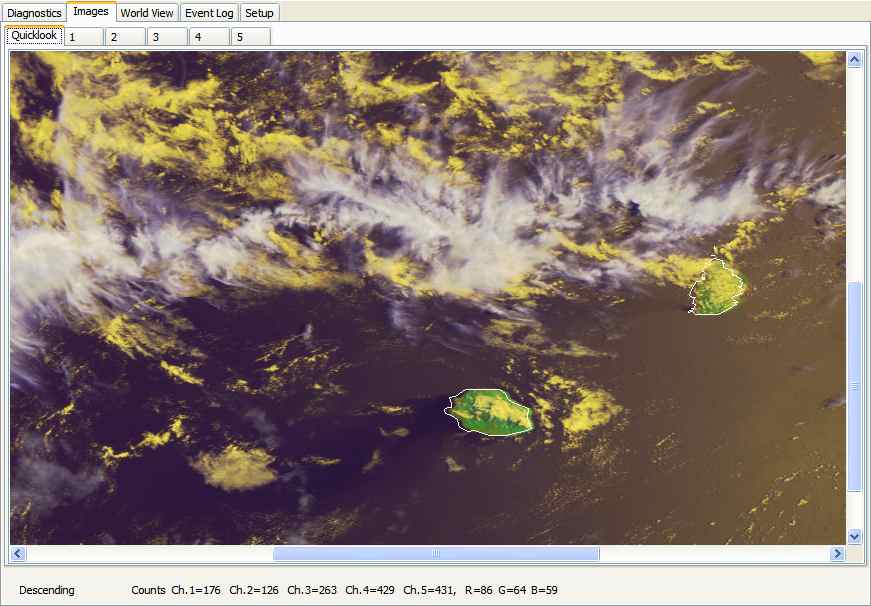 Quicklook view tab from the MetOp Manager